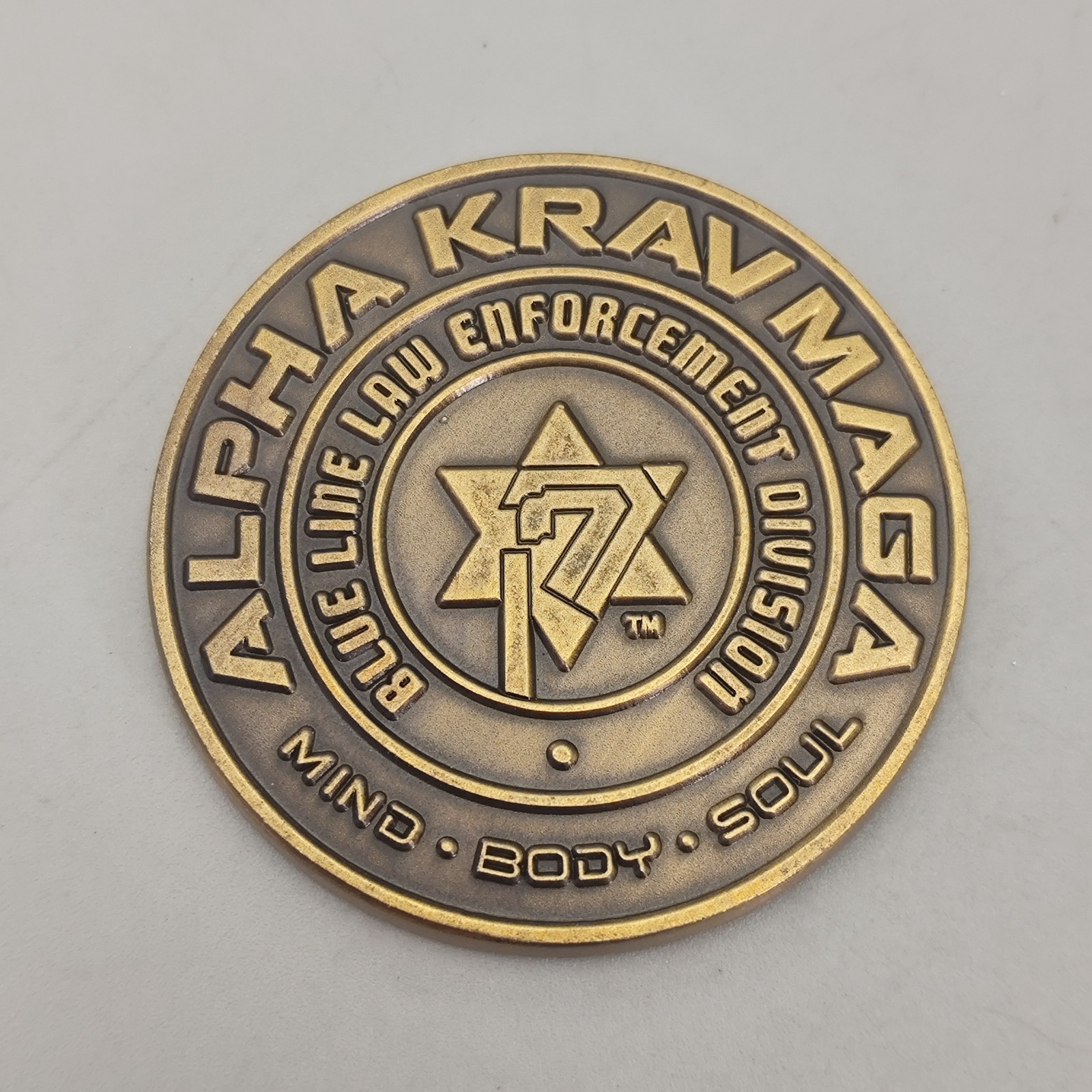 Alpha Krav Maga Blue Line Oiuision Challenge Coin