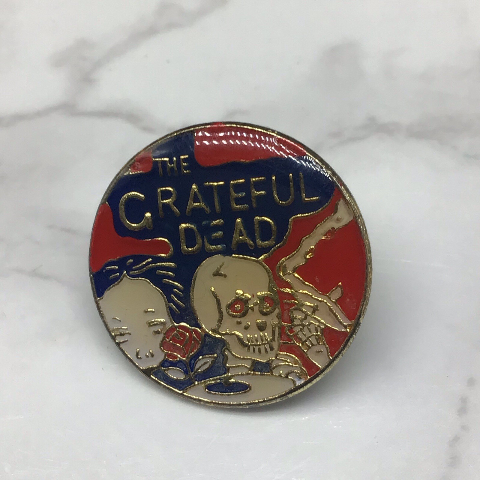 Grateful Dead Pin Vintage Skeletons From The Closet Pinback JVH Art 1970's Badge