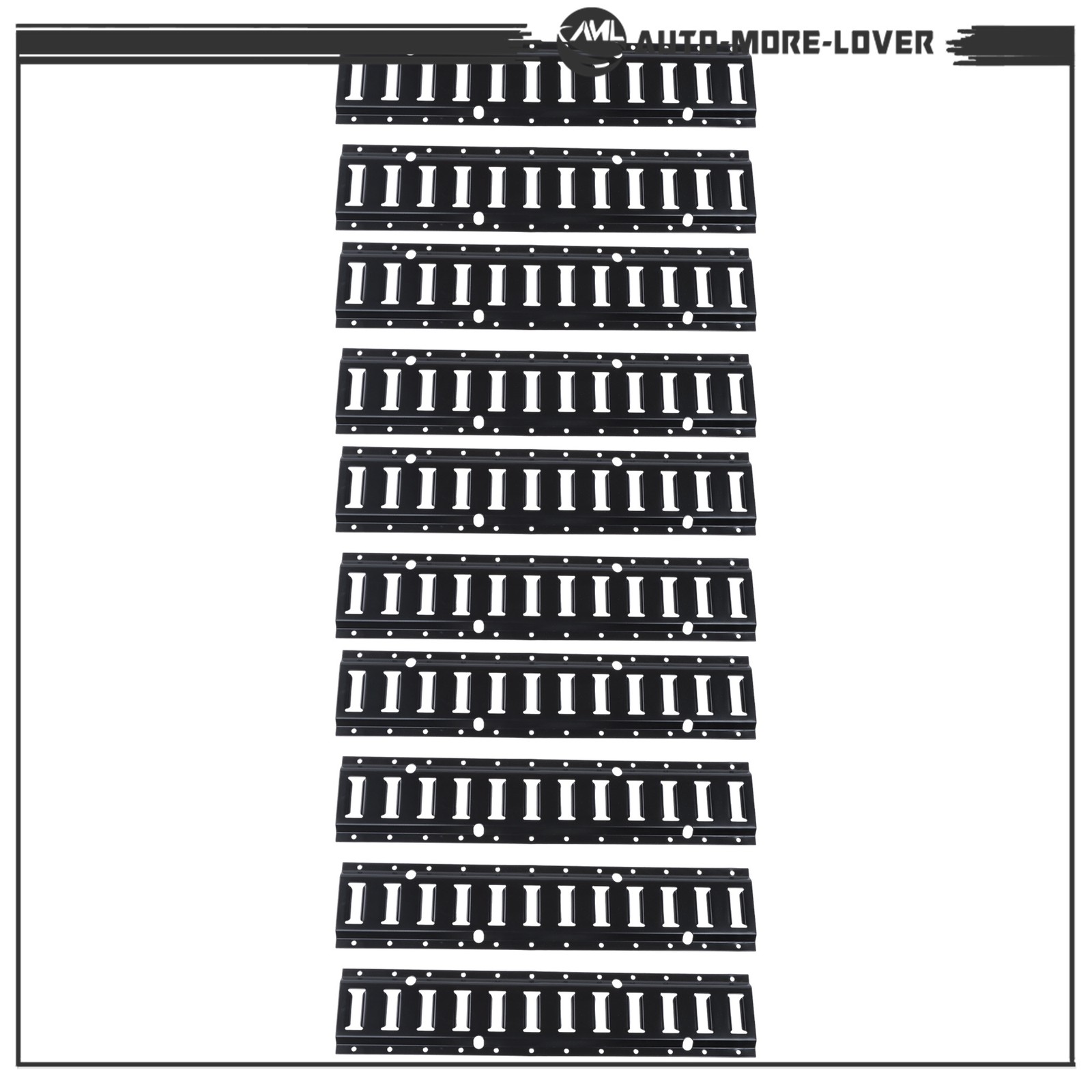 10 Pack 2' E Track Tie Down Rail Kit For RV Trailer Camper Truck Steel Black