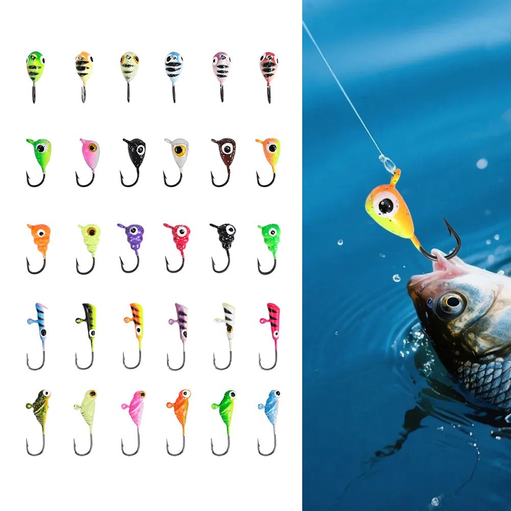 Ice Fishing Jigs Freshwater Fishing Jig Heads Included Luminous Finish