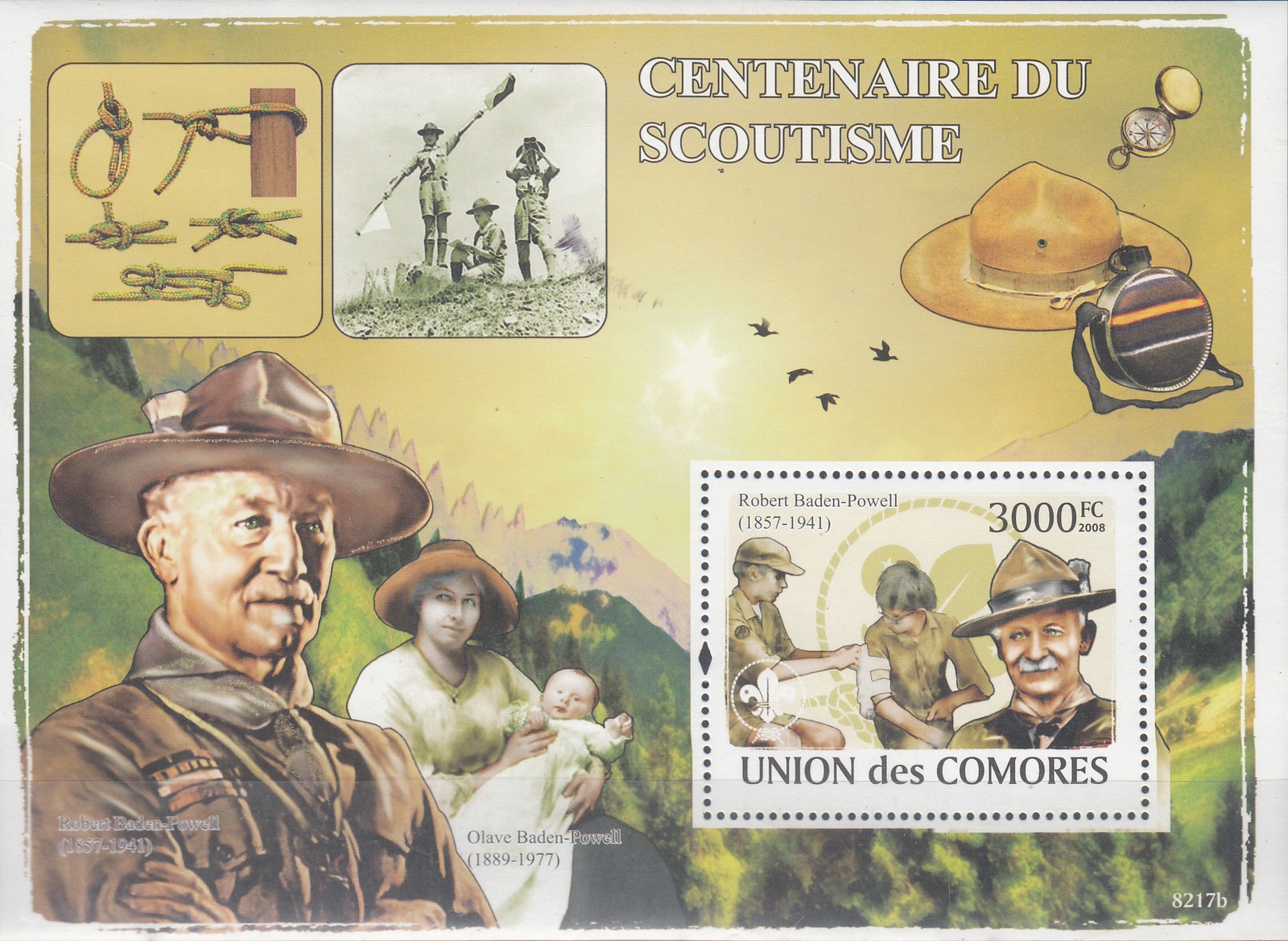 W COMORO 1036 SCOUTISM CENTENARY