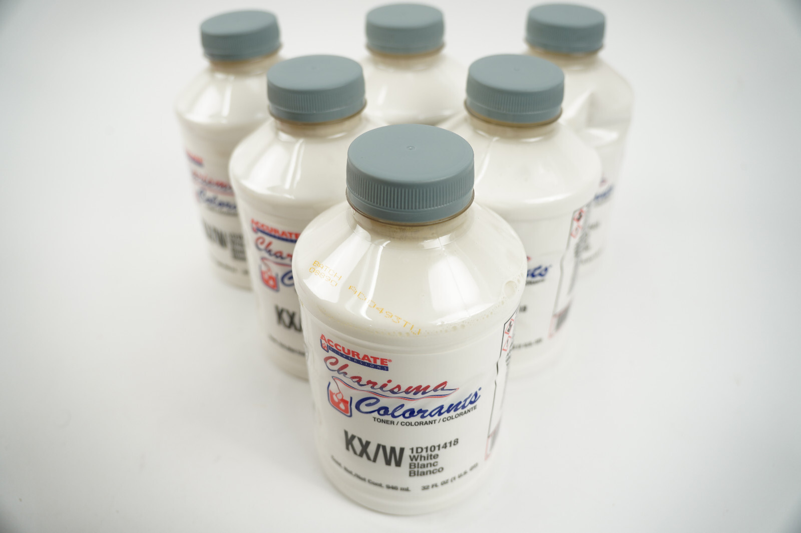 6pc Pack Accurate Charisma Colorant Tint Toner KX/W 1D101418 White 32 fl oz New