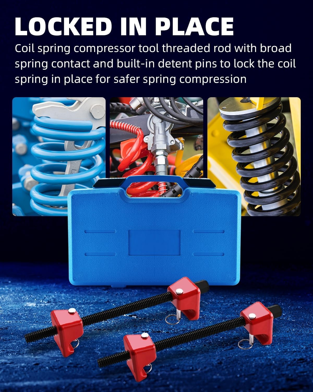 2Pcs Heavy Duty Coil Spring Compressor Tool Strut Spring Remover Suspenion Tool
