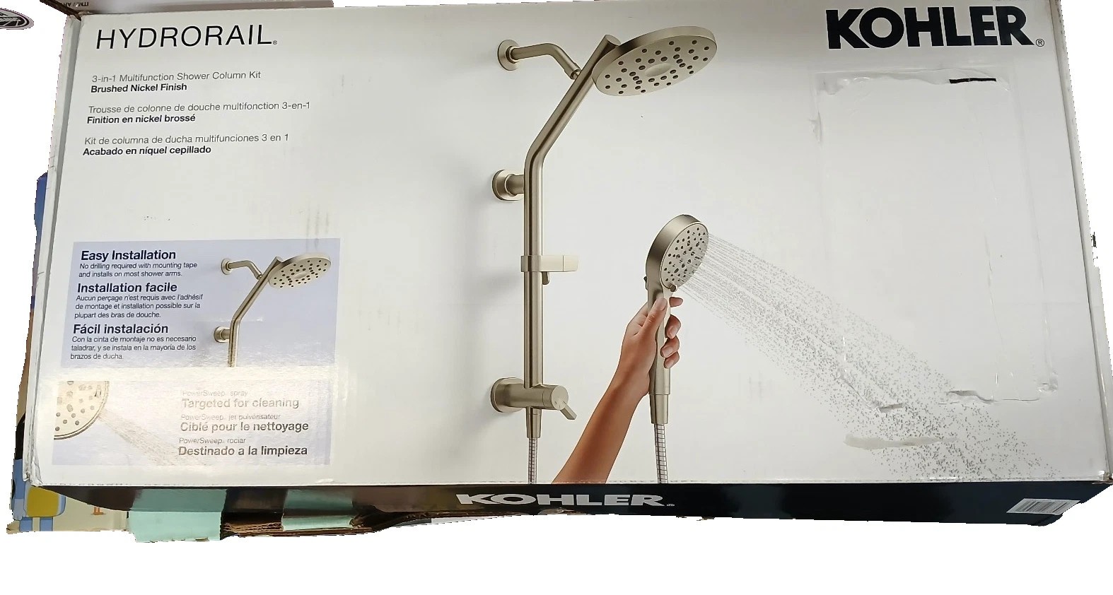 Kohler Hydrorail 3-in-1 Multifunction Handheld Shower Head Brushed Nickel NOB