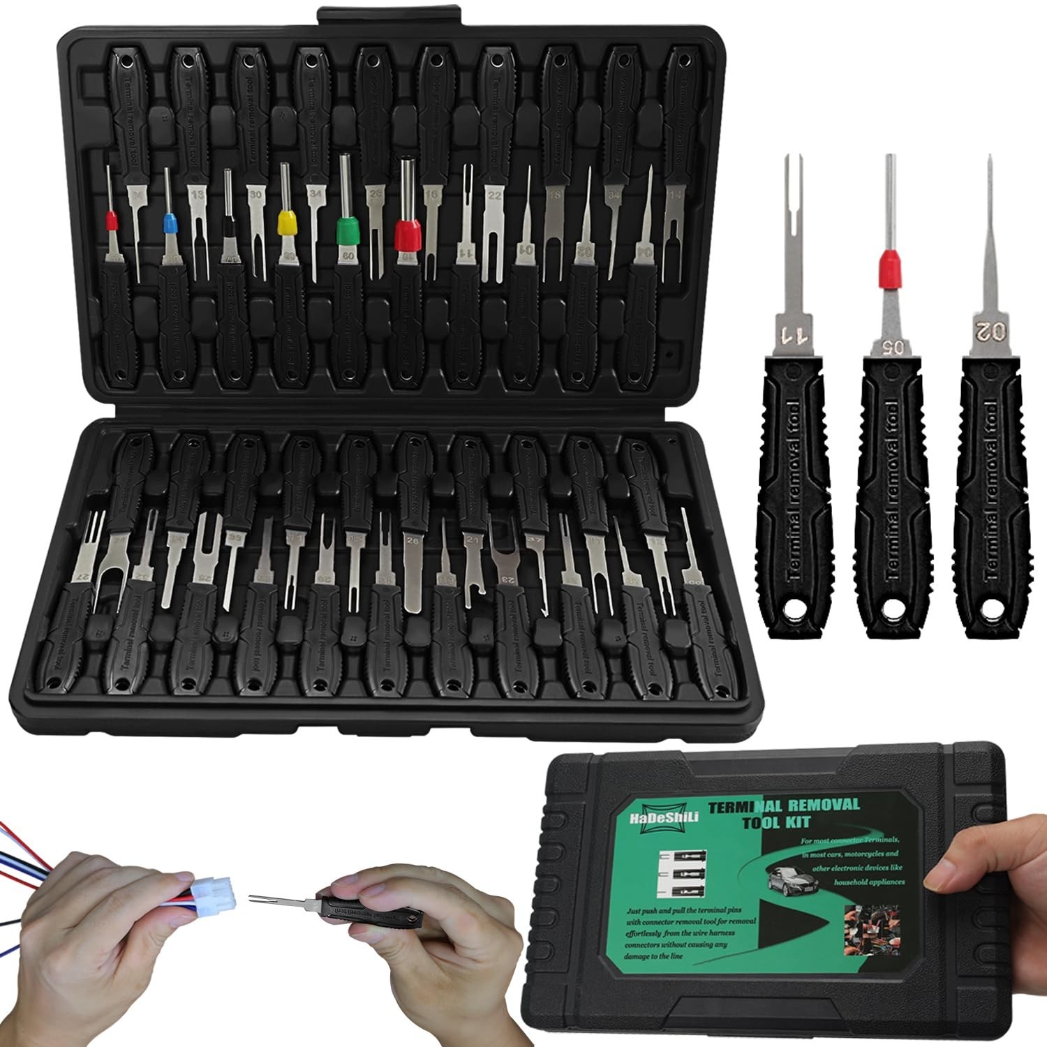 41pcs Terminal Removal Tool Kit - Electrical Pin Depinning Tools with Case