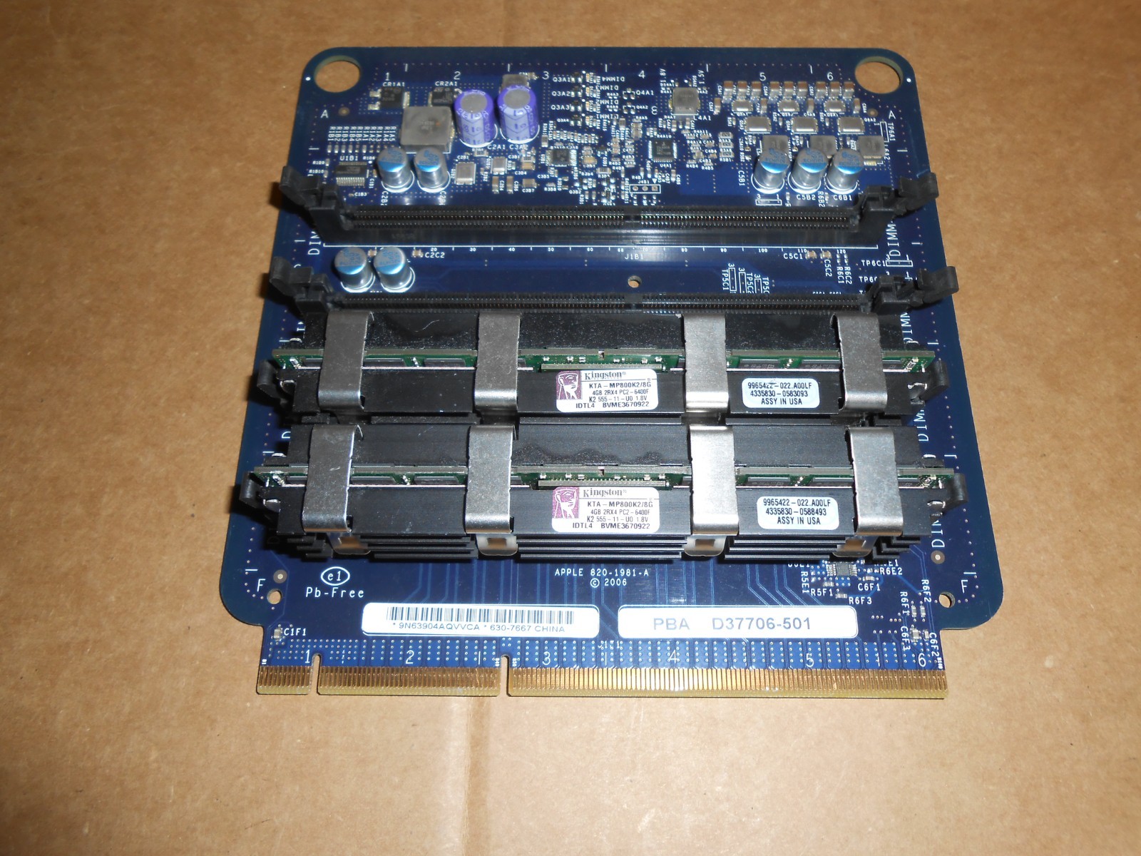 Apple Memory Riser Card 820-1981-A with 2x 4 GB RAM