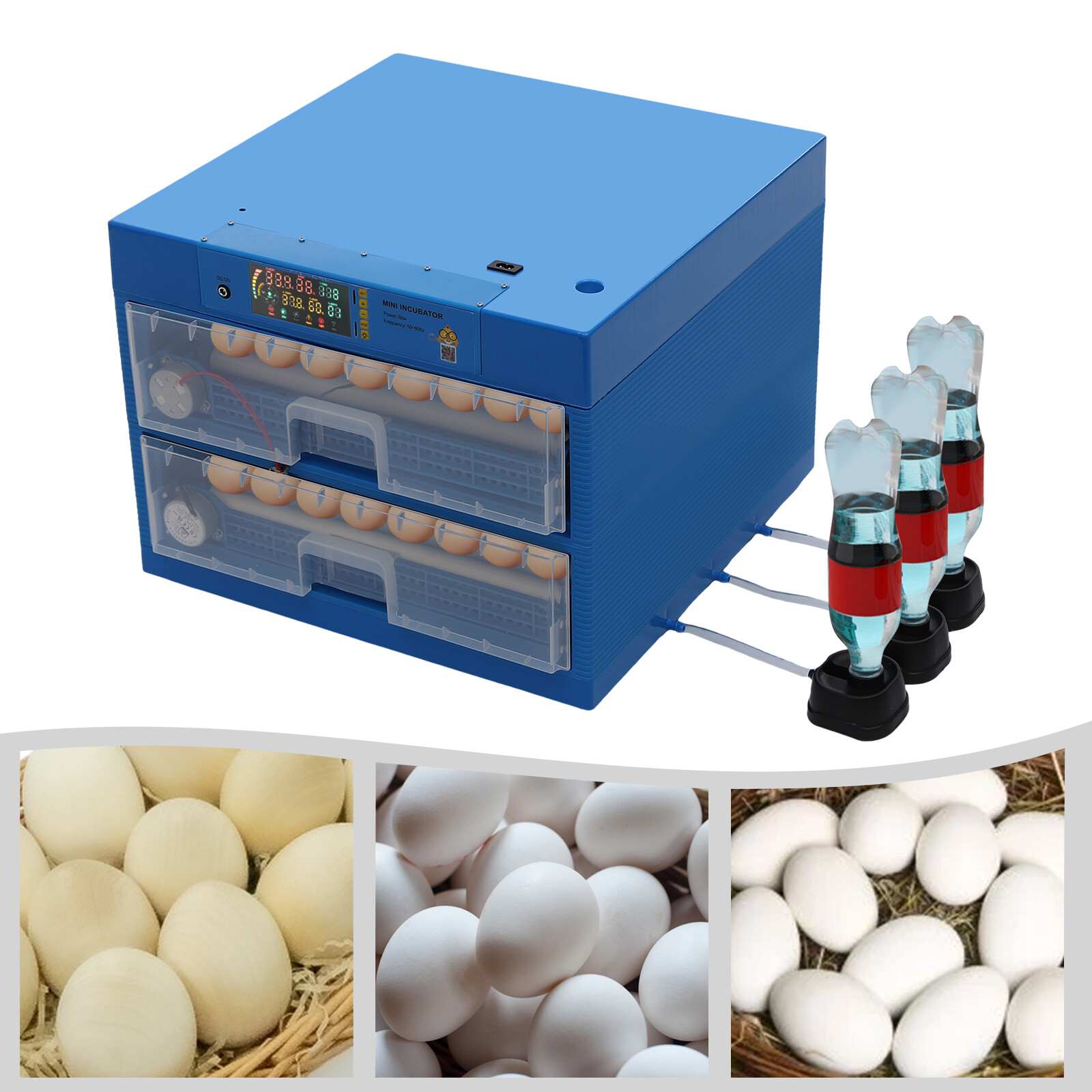 128 Eggs Poultry Egg Hatcher Machine Hatching Machine Egg Digital Incubator