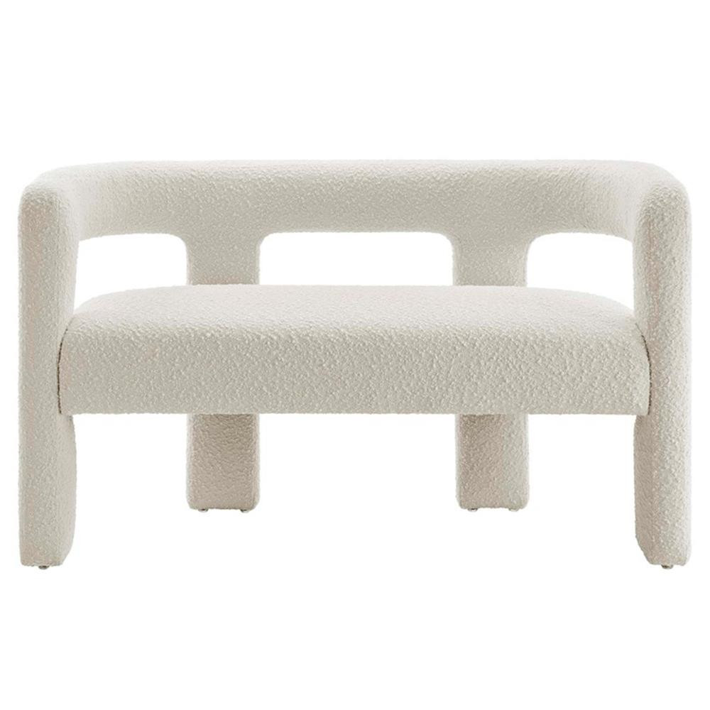 Modway Kayla Upholstered Modern Boucle Fabric Loveseat in Ivory