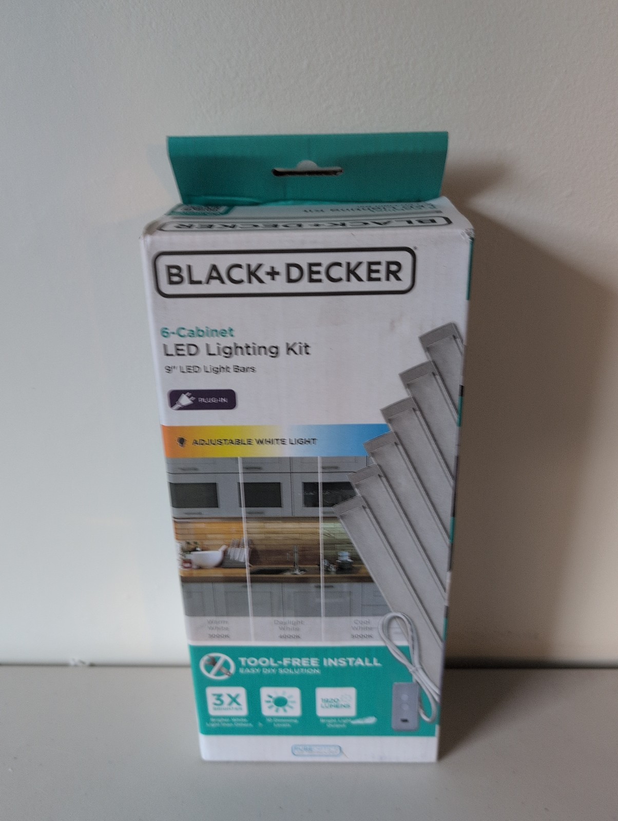 Black Decker 6 Bar LED Lighting Kit Tool Free Motion Sensor Dimmable 3000K