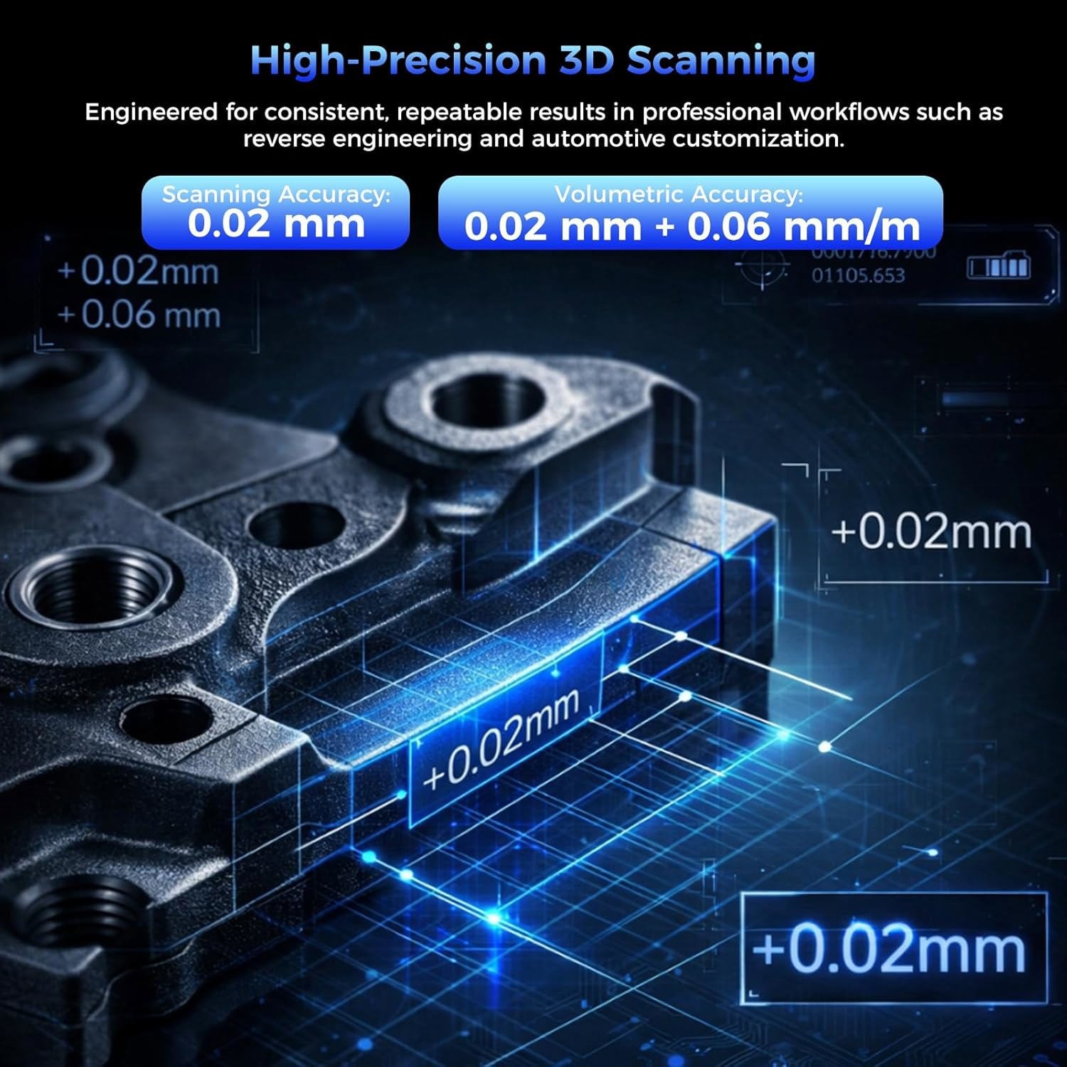 Creality Sermoon P1 Wireless 3D Scanner High-Speed Scanning Blue Laser&NIR Light