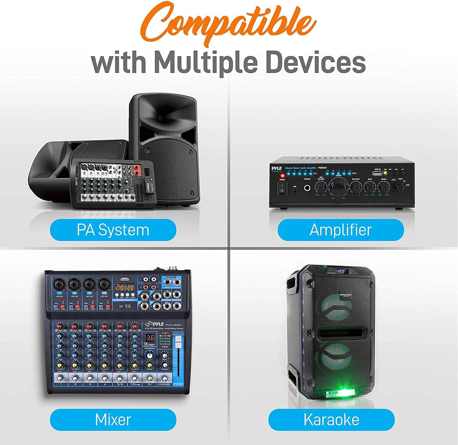 Professional Wireless Handheld Microphone System - Dual UHF Band, Wireless, Hand