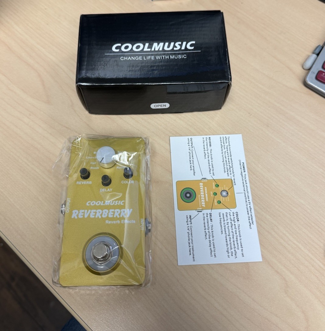 Coolmusic REVERBERRY Reverb Effects Pedal NEW