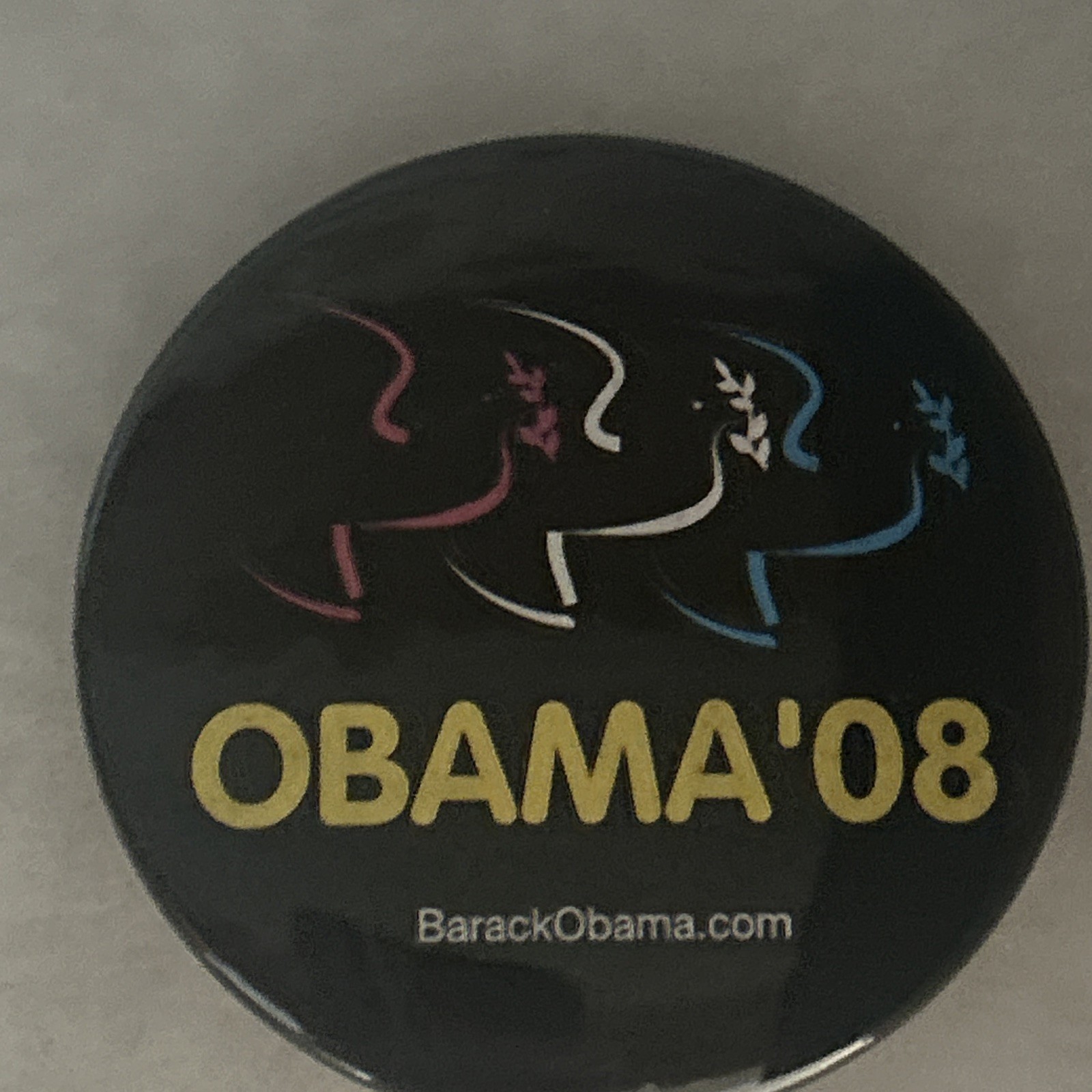 Obama ‘08  3 1/2” pinback button pin