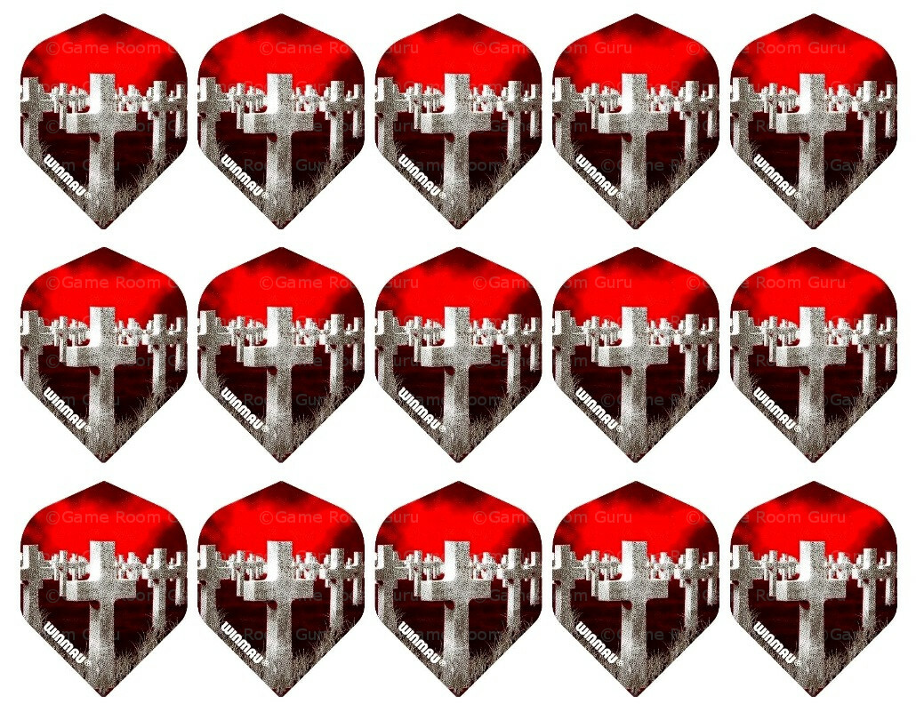 5 New Sets Winmau Mega Standard Dart Flights – Ships w/ Tracking - Cemetery