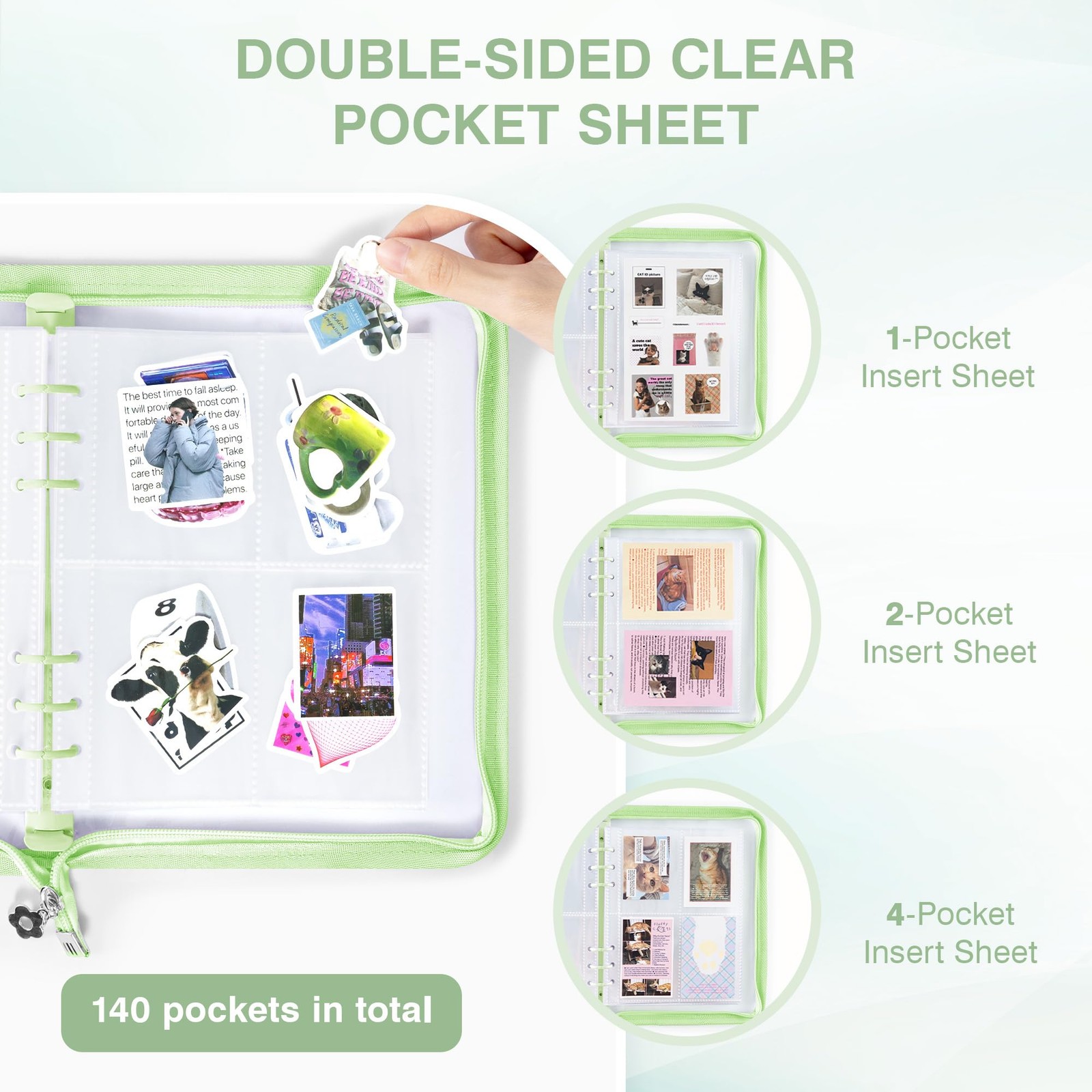 Ospelelf Sticker Organizer A5 Binder Storage Display Book, Includes Clear Poc...