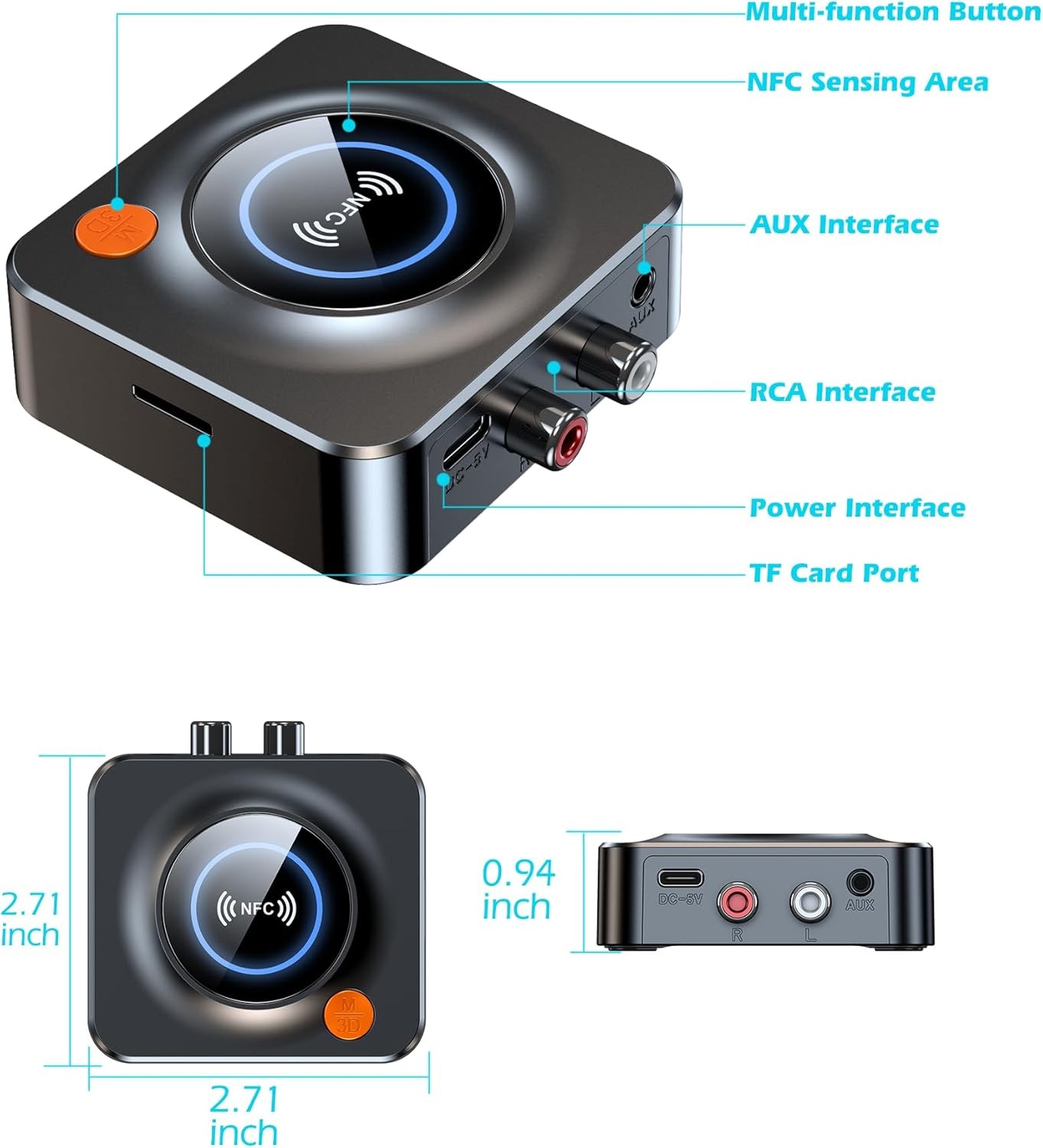 Bluetooth Receiver for Home Stereo, AUX RCA to Adapter Old...
