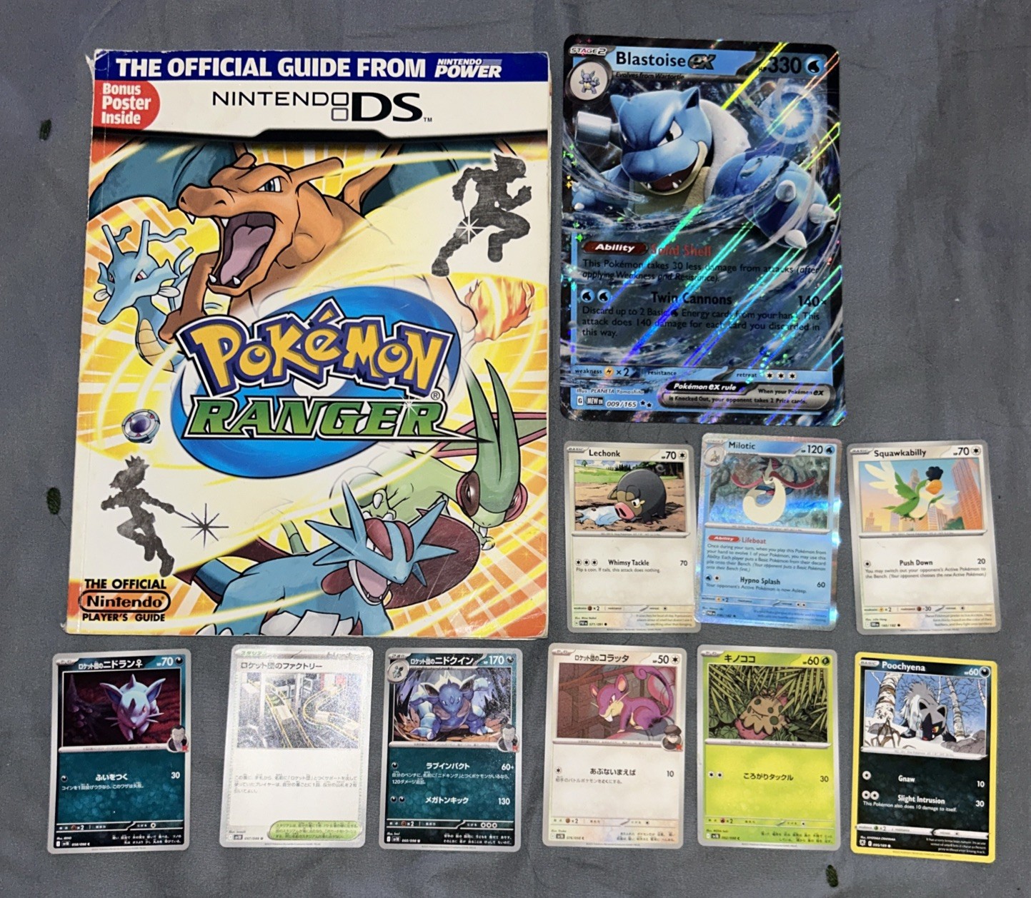 Pokémon Ranger Nintendo Strategy Guide 10 Pokémon Cards 1 Jumbo Great Condition