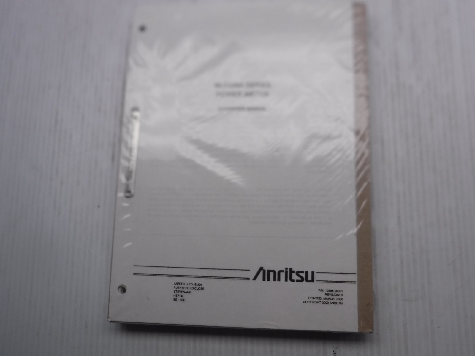 Anritsu ML2430A Series Power Meter Operation Manual Rev. K 10585-00001