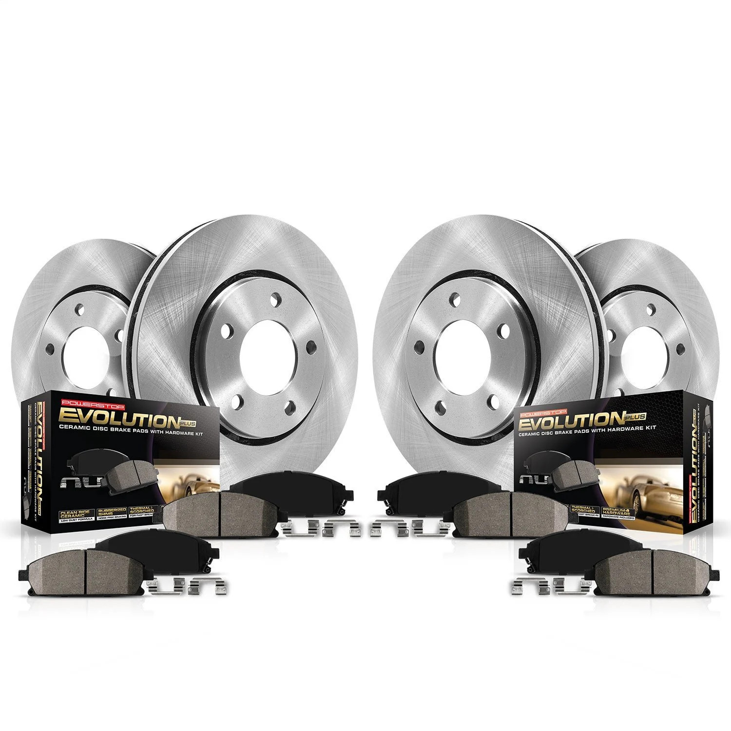 Power Stop KOE6497 1-Click Daily Driver Brake Kits Front & Rear OE Replacement R