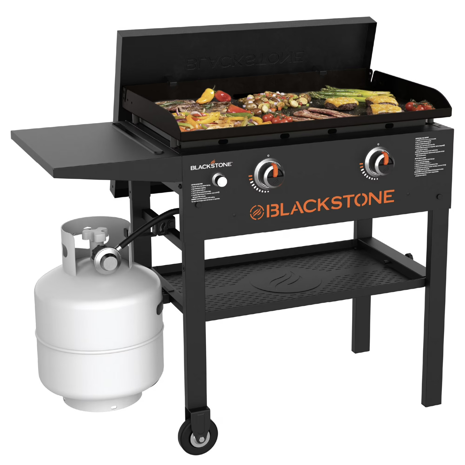 Blackstone Original Outdoor Griddle, 2-Burner 28" Propane Flat Top Grill with Ha