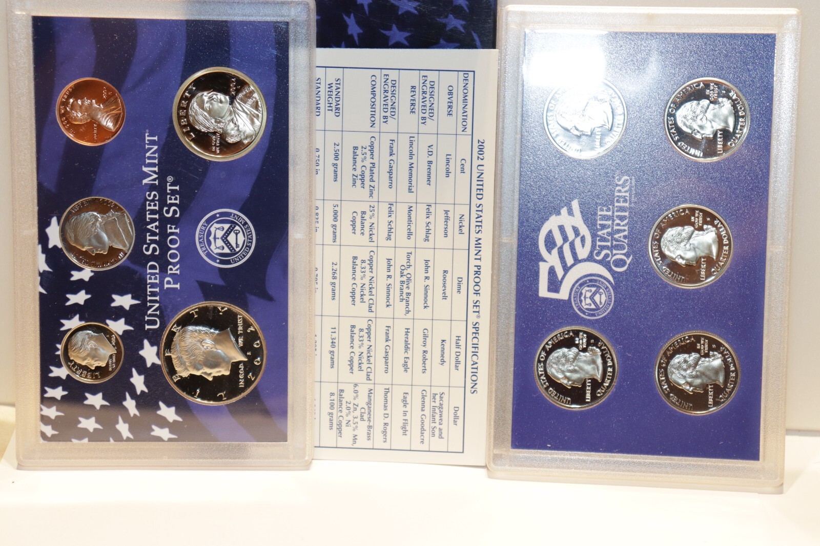 2002 Clad Proof Set U.S. Mint Original Government Packaging.
