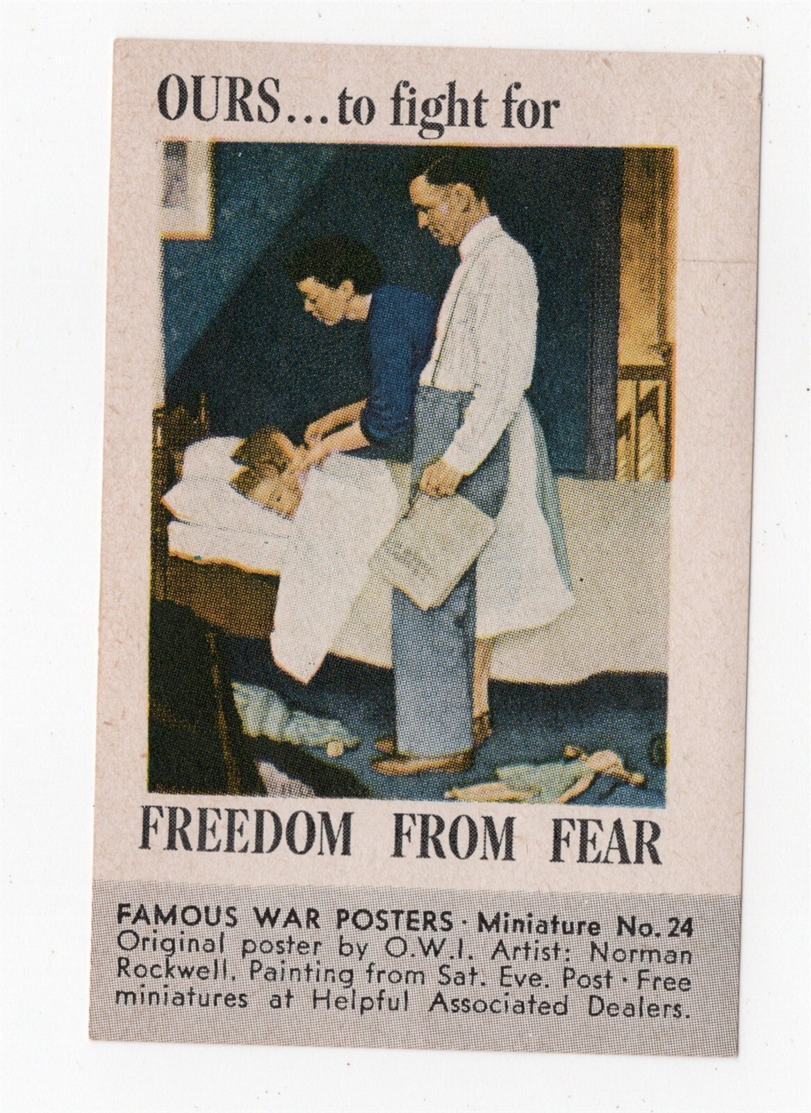 WW II NORMAN ROCKWELL FREEDOM FROM FEAR POSTER STAMP