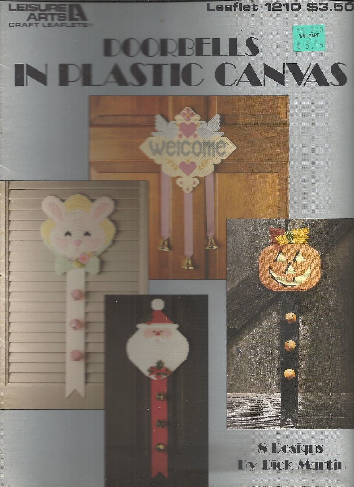 LEISURE ARTS DOORBELLS IN PLASTIC CANVAS PATTERN LEAFLET #1210 ©1989