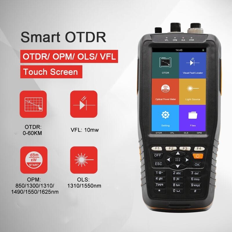Smart OTDR 1310 1550 1610nm VFL/OPM/OLS OTDR Optical Time Domain Reflectometer
