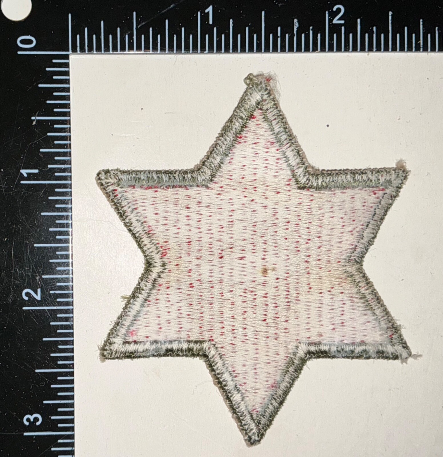 WWII US Army 6th Infantry Division OD Edge WHITEBACK Patch