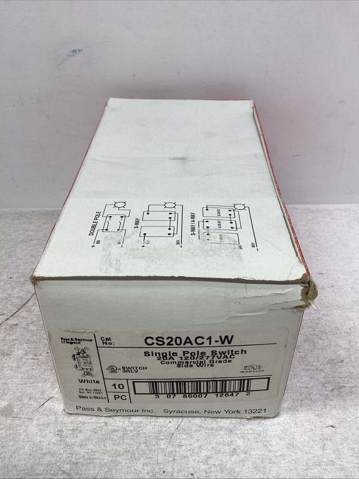 Box of 8 Legrand CS20AC1-W Single Pole Switch