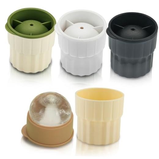 Ice Molds Set 4 Pack, 2inch Plastics Round Ice Cube Mold, Ice Ball Maker