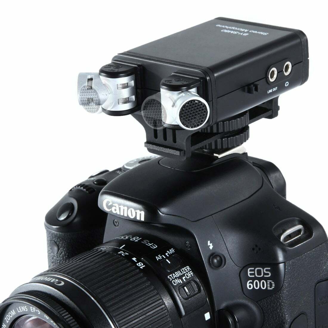 Stereo Video Condenser Microphone Integrated Mount For Camera Camcorder Recorder