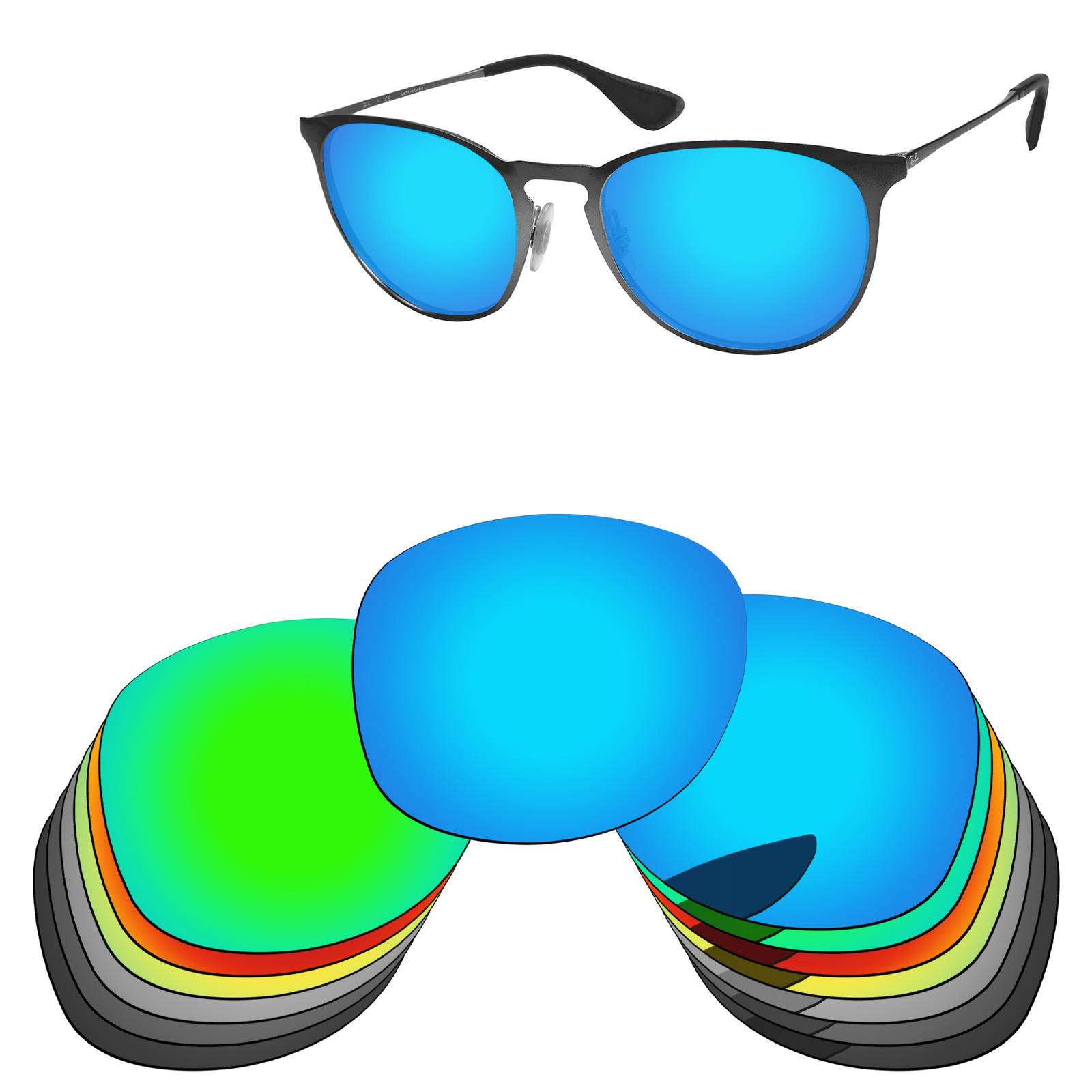 Lenslog Polarized Replacement Lens For-Ray-Ban RB3539 54mm Frame -Colors