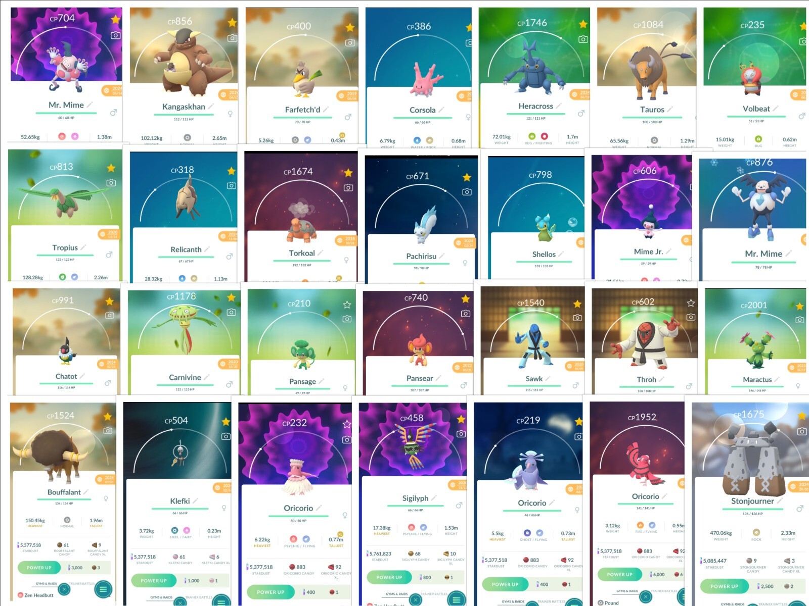 Pokemon Regional Choice RARE GO (Mr. Mime, Kangaskhan, Farfetch'd, etc)