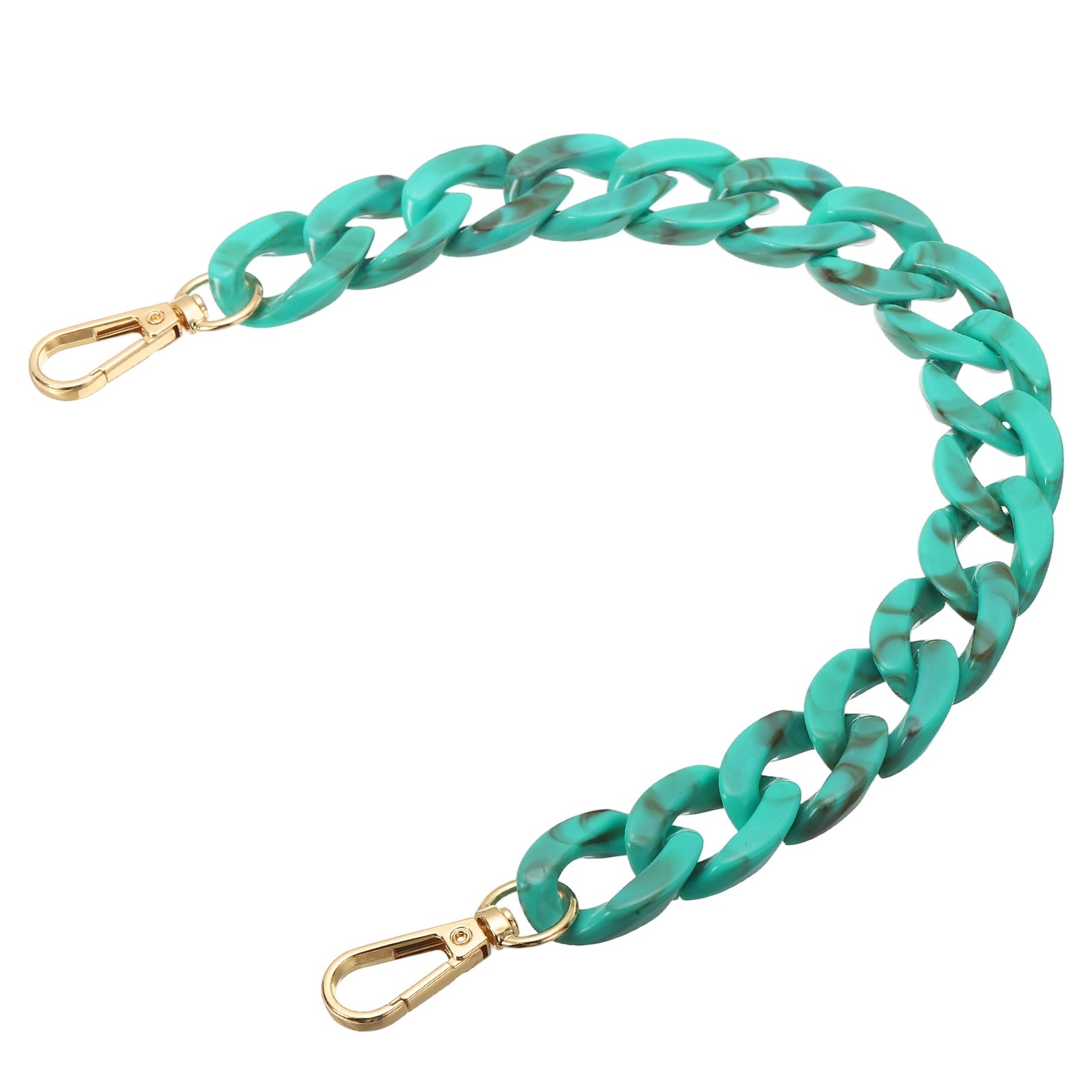 15 Inch Acrylic Chain Purse Strap Luxury Handbag Strap Blue Brown