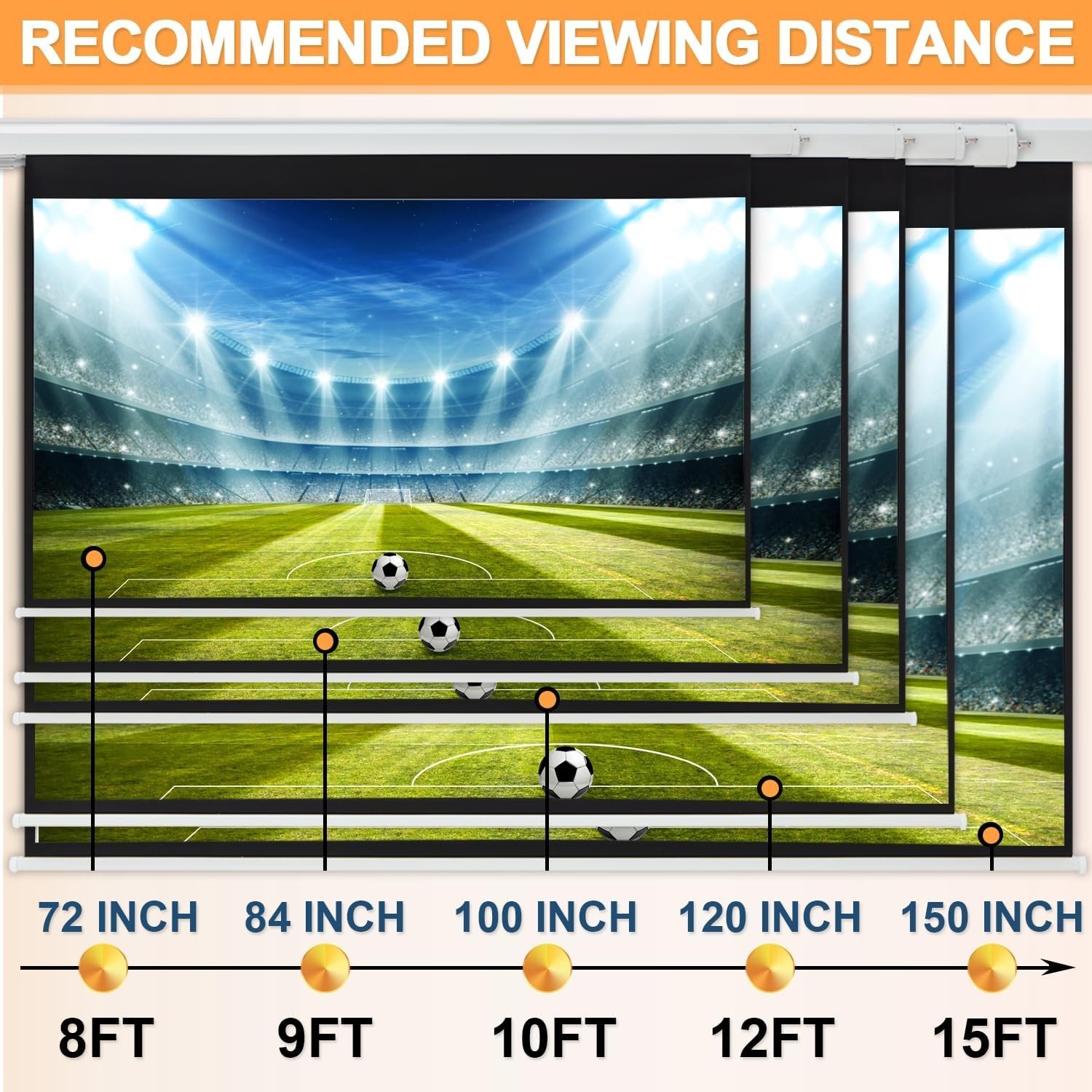 Matte Finish Motorized 4K Projection Screen~-
