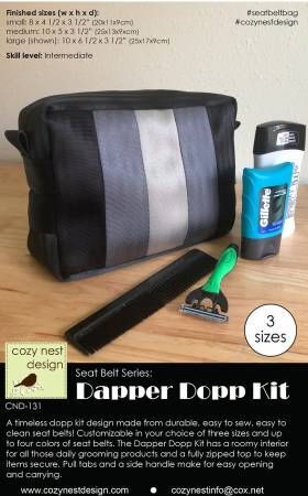 Dapper Dopp Seat Belt Kit in Black and Grey by cozy nest design