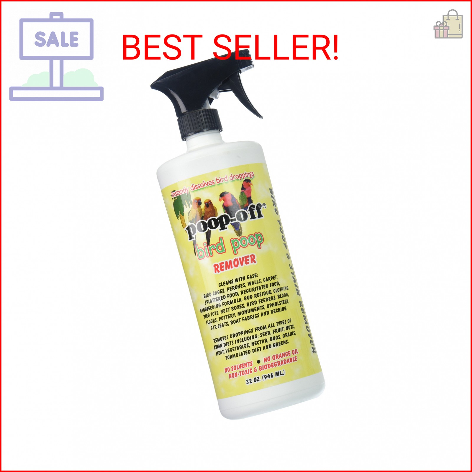 Poop-Off Bird Poop Remover Sprayer, 32 oz
