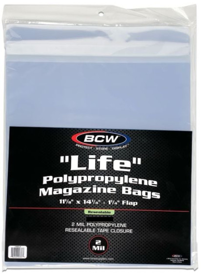 BCW (New) Life Magazine (50)ct Pack - Magazine Boards & Resealable Bags Set