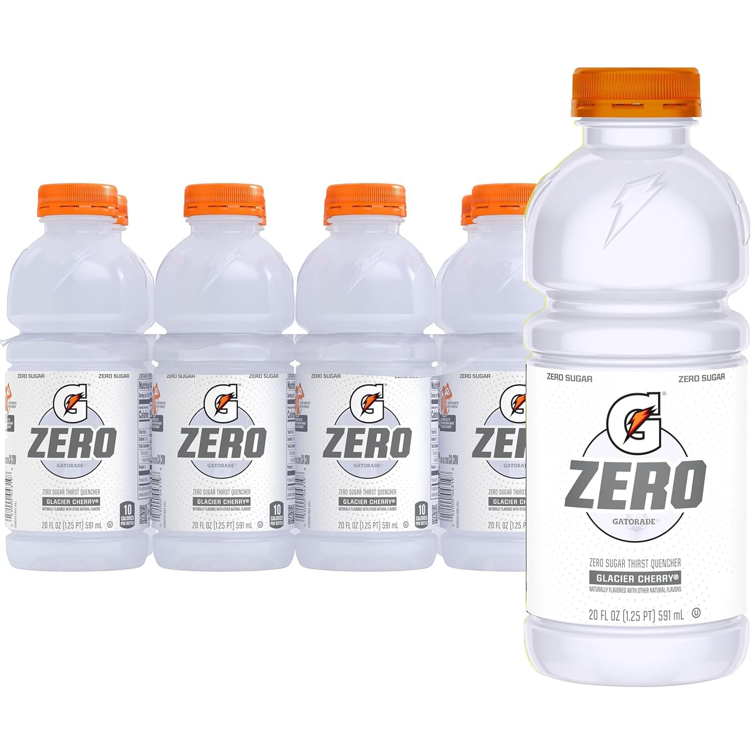Zero Sugar Glacier Cherry Thirst Quencher Sports Drink, 20 Fl Oz Bottles, 8 Pack