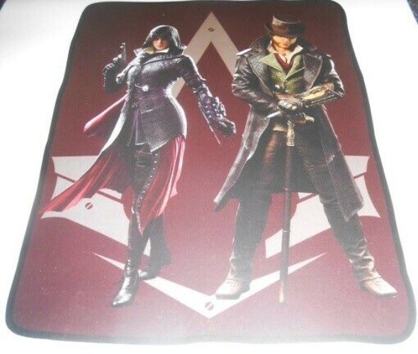 NEW Assassin's Creed Jacob Frye Emily Burke Plush Throw Gift Blanket Movie Game