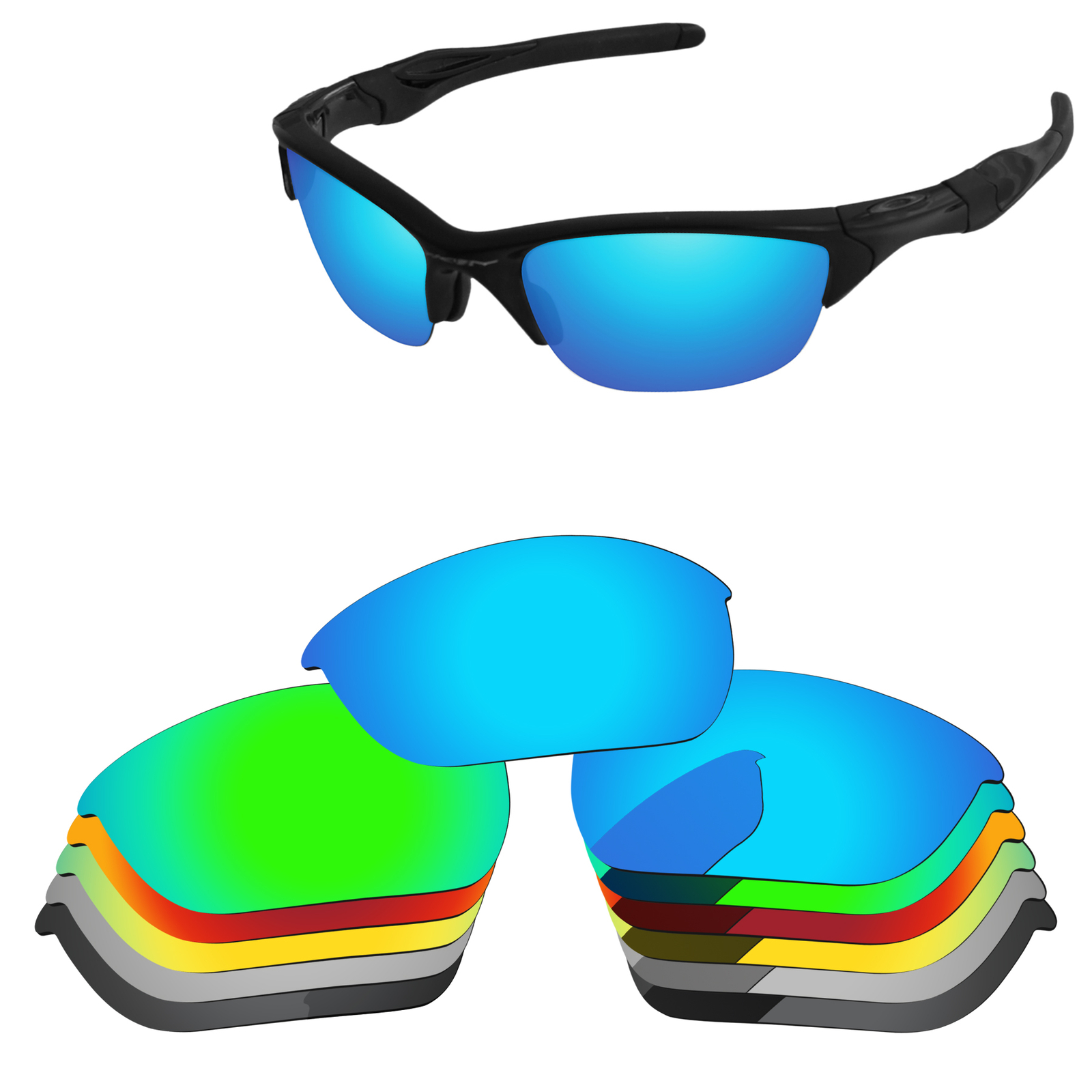 Polarized Replacement Lenses For-Oakley Half Jacket 2.0 OO9144 Multi - Options