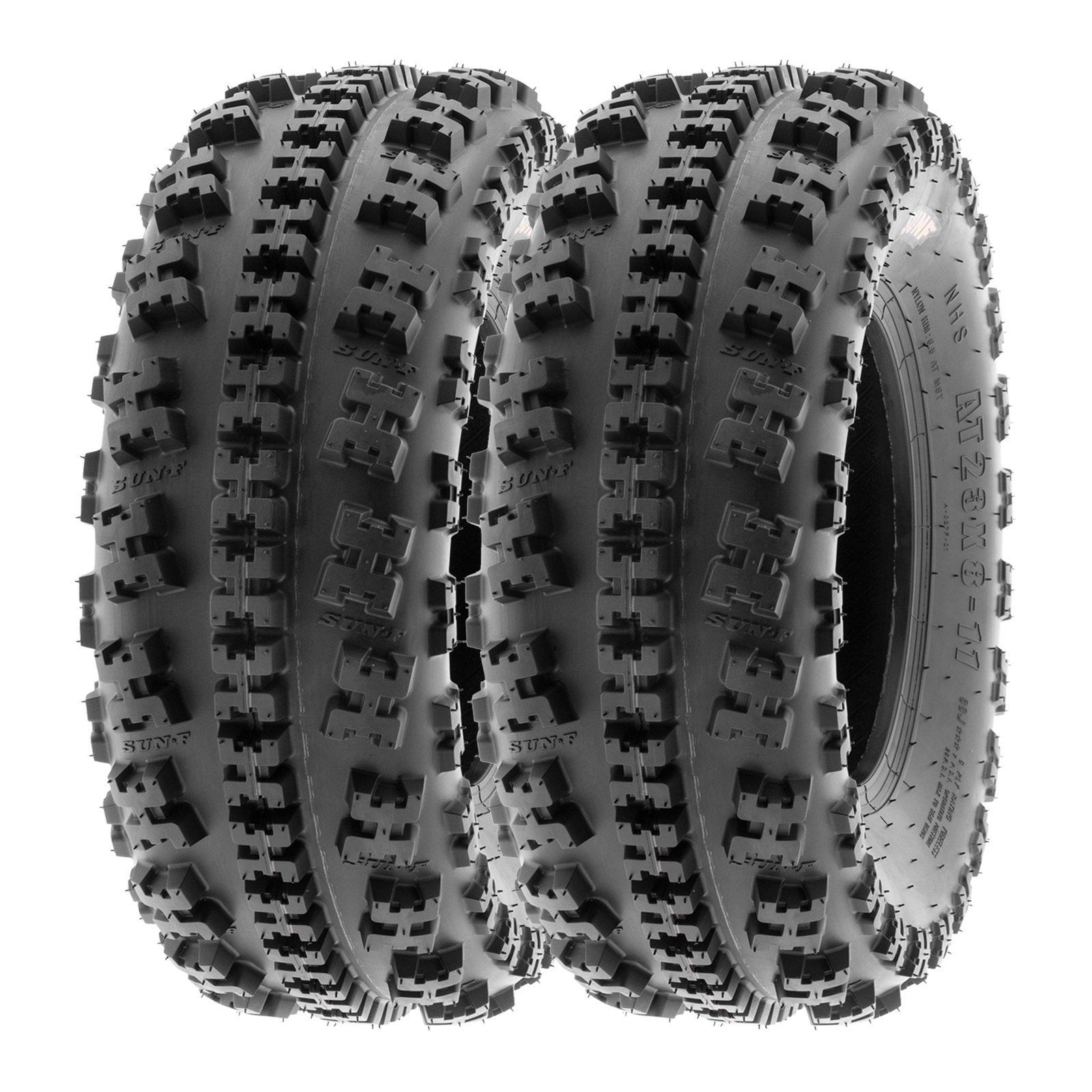 SunF All Terrain ATV Tires 22x7-11 22x7x11 AT Race 6 PR A027 Tubeless [Set of 2]