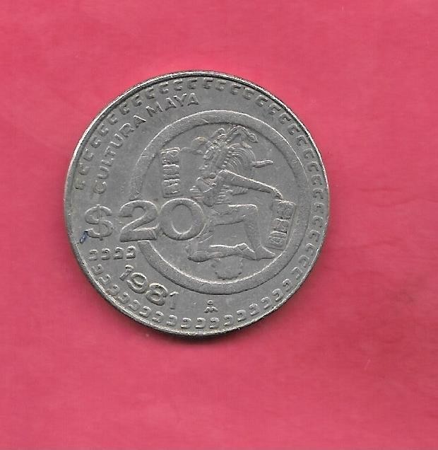MEXICO KM486 1981 20 PESOS VF VERY FINE NICE OLD LARGE COIN