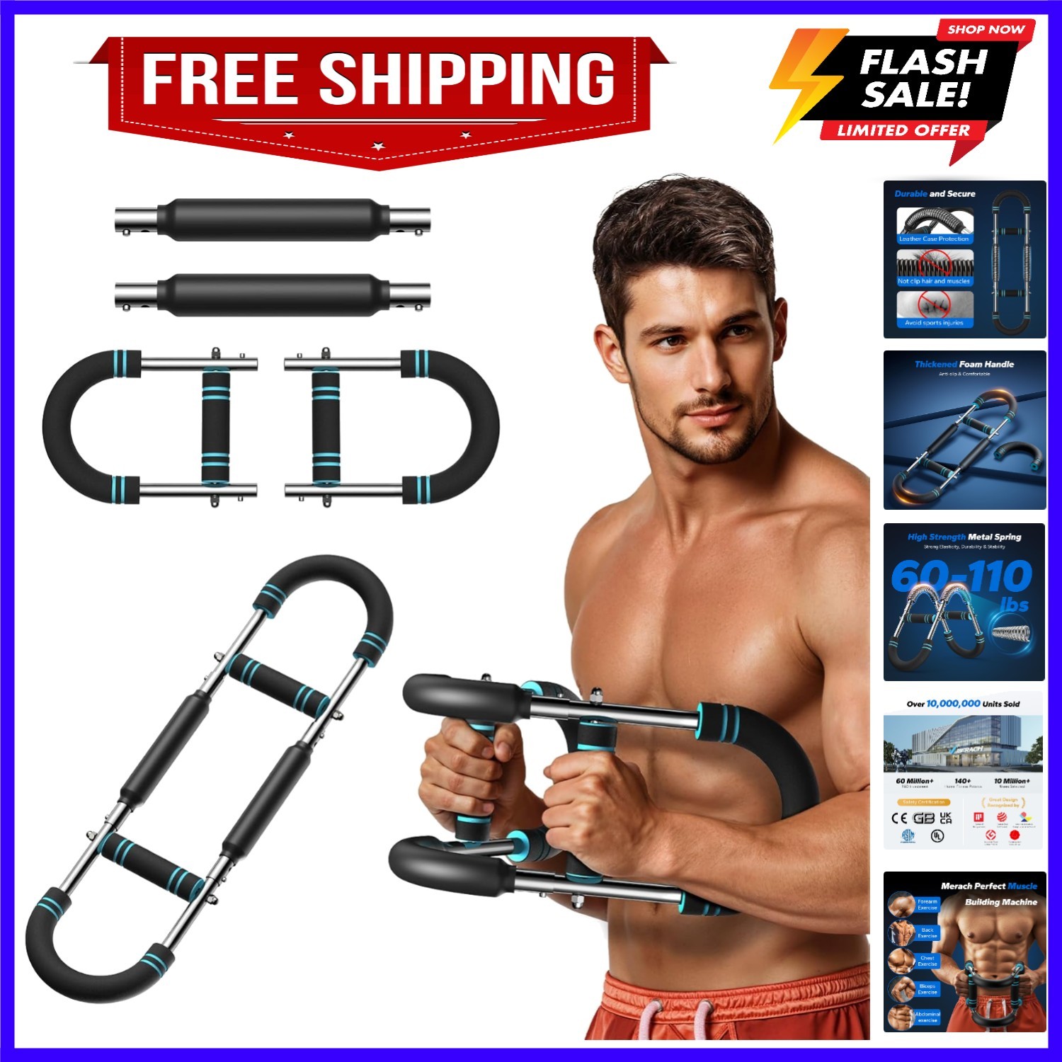 Twister Arm Trainer, Adjustable Power Twister Bar, Chest Workout Equipment fo...