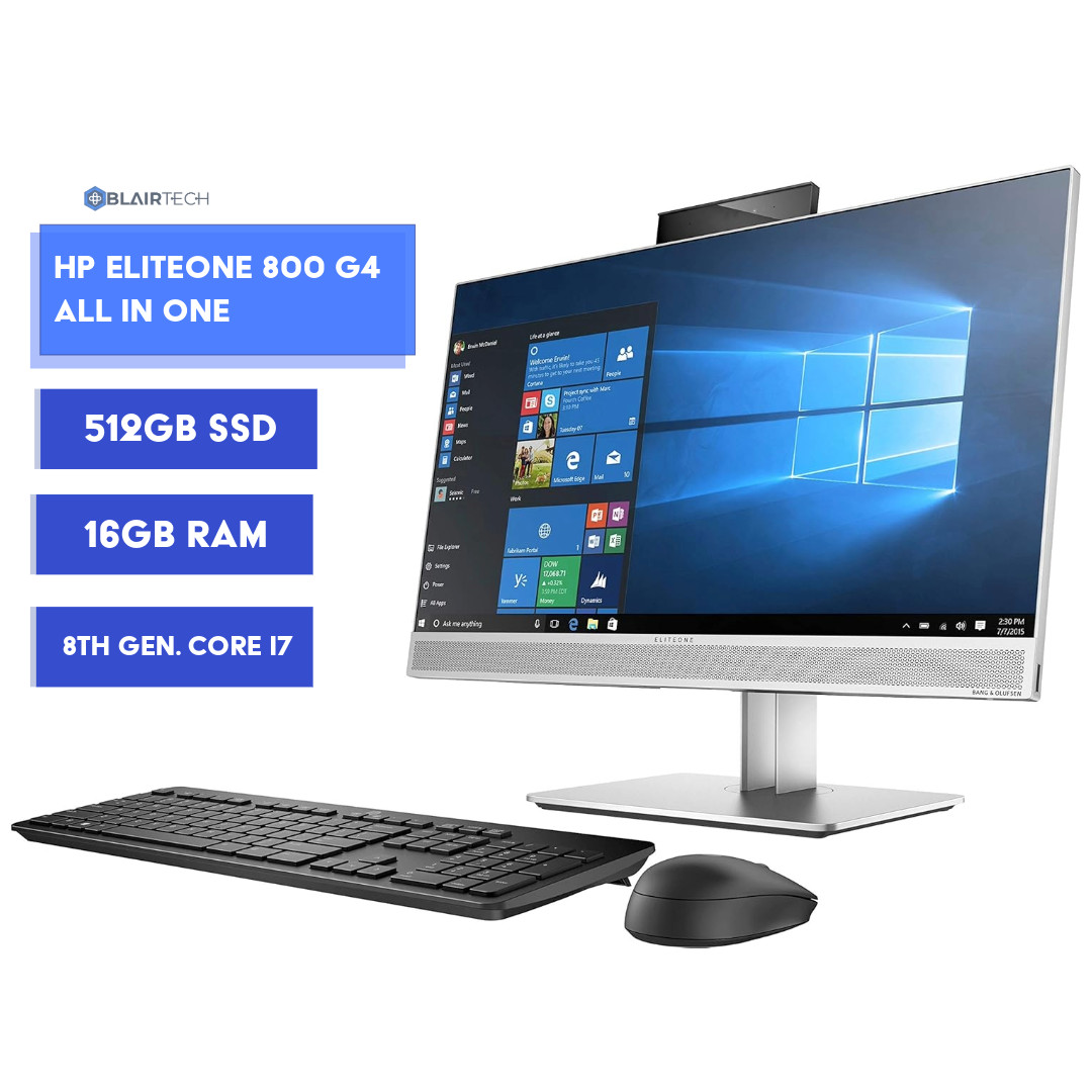 HP EliteOne AIO Desktop PC - Intel i7 8th Gen 16GB RAM 512GB SSD Windows 11 Pro