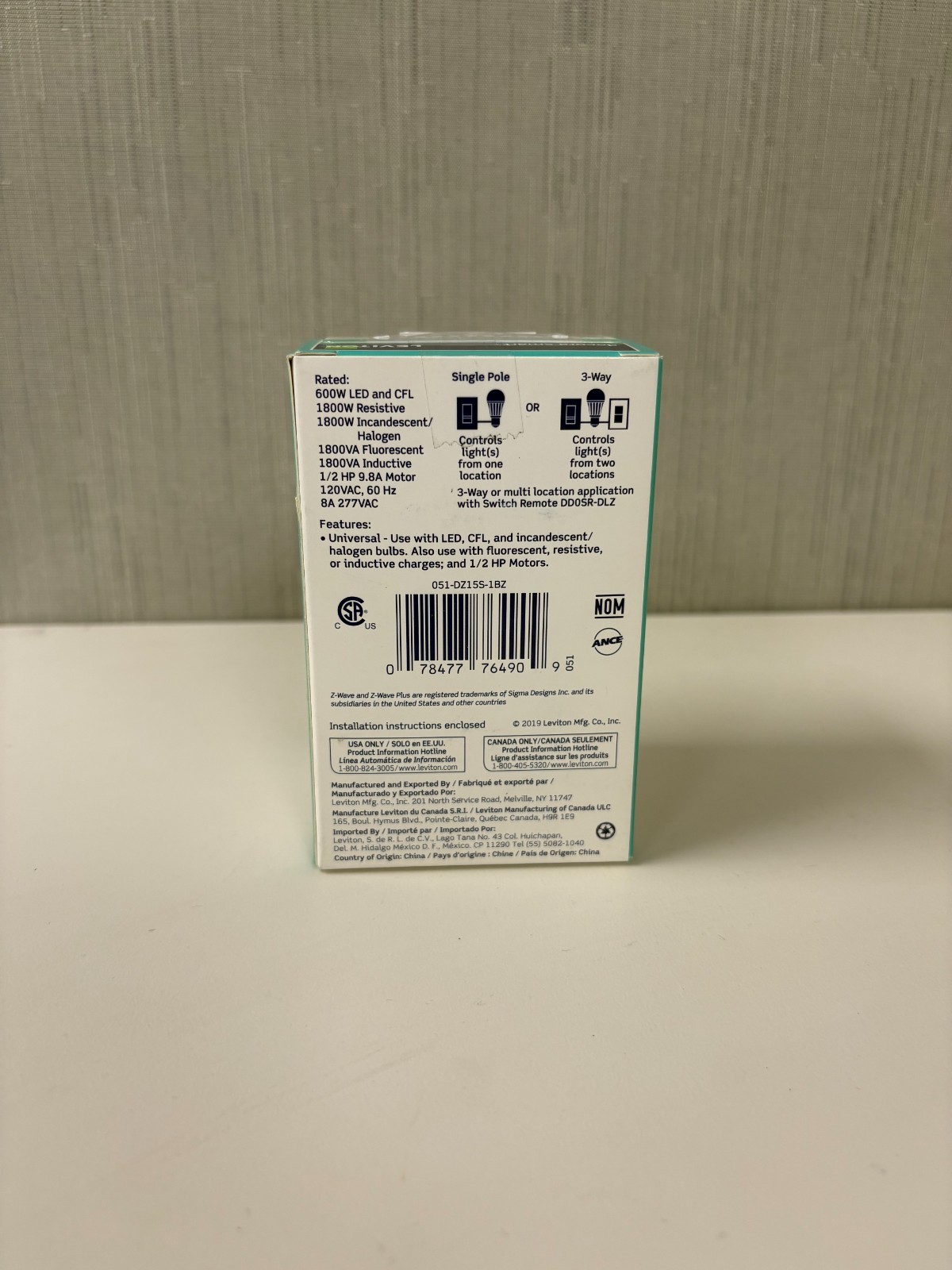 Leviton (DZ15S) Decora Smart Switch, Wi-Fi