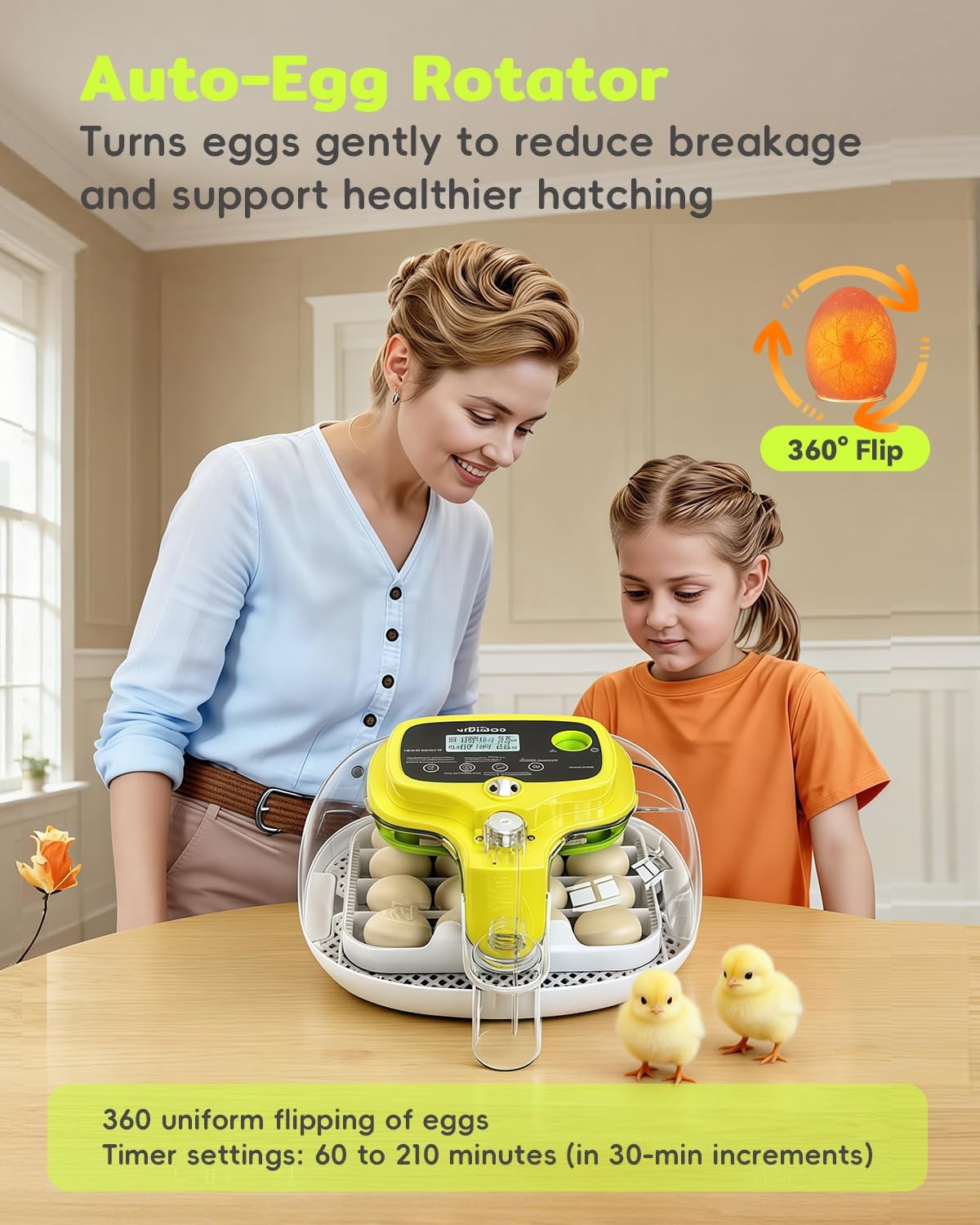 Automatic Egg Incubator 16 Eggs Mini Chicken Hatching Auto Water Refill Kitchen