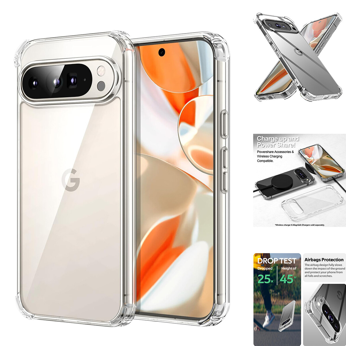 For Google Pixel 9/9 Pro/9 Pro XL Case Clear TPU Protective Slim Back Soft Cover