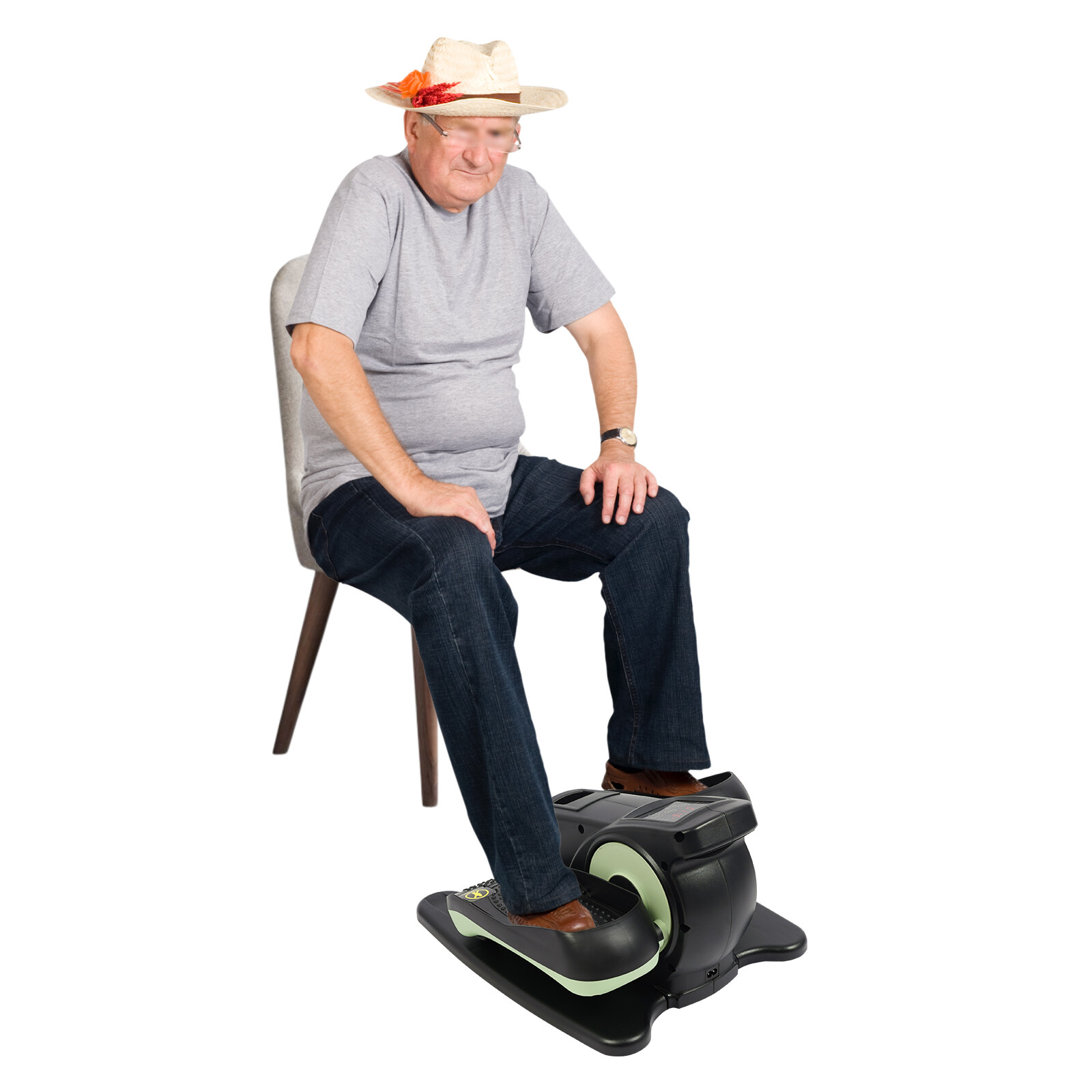 Mini Portable Electric Pedal Exerciser Leg Trainer w/Touch Screen+Remote Control